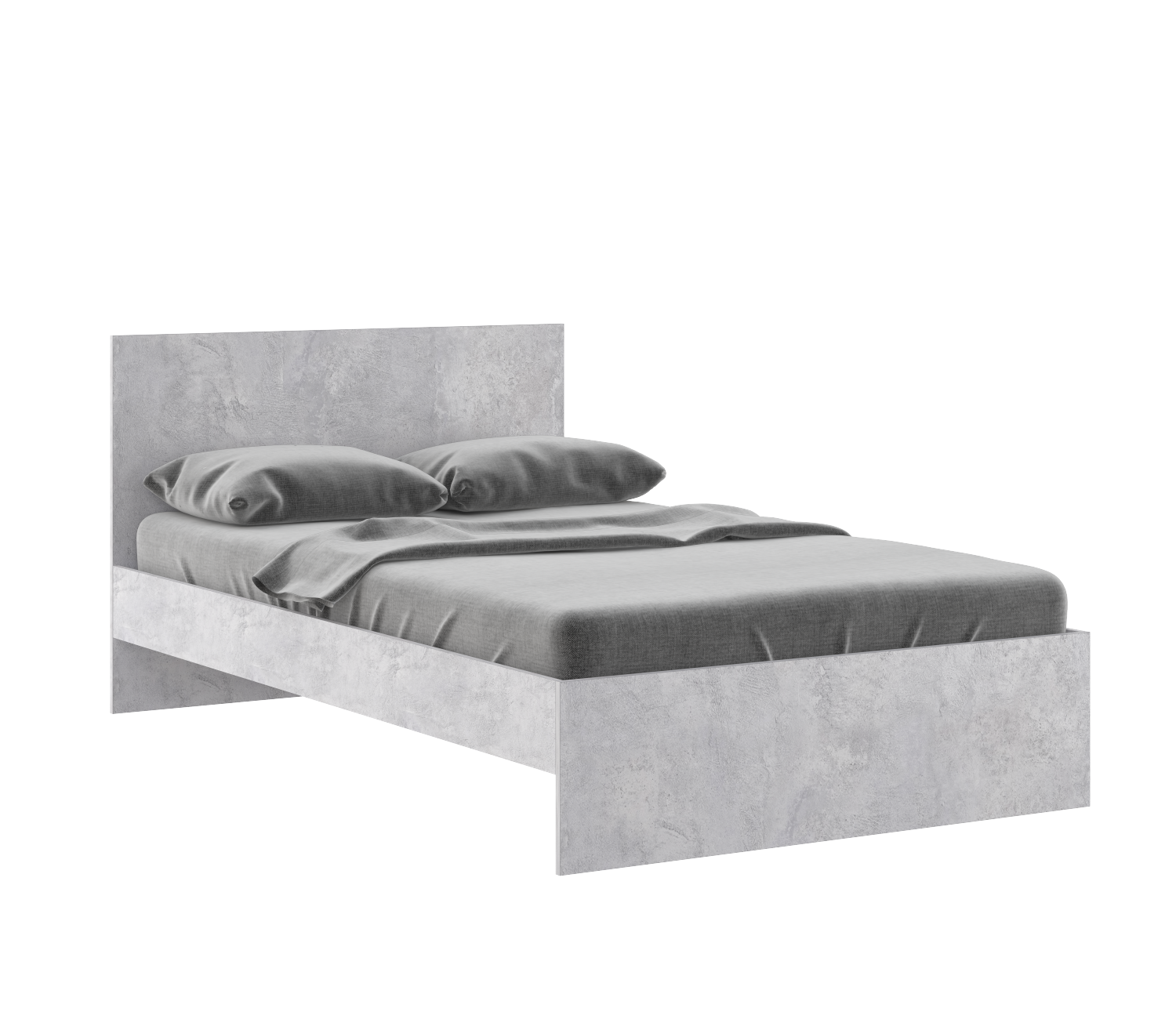 Осло (спальни) М12 Кровать 1,2 с настилами Лайт (Цемент светлый)